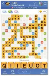  ??  ?? Should you lay Quiet or Quote? Scrabble fans will love Words with Friends 2