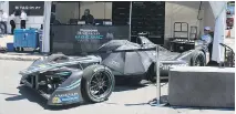  ??  ?? Team Panasonic’s Jaguar pit box at the Hydro-Quebec ePrix was a simple tent. Low noise levels and the fit with Vancouver’s “green” philosophy make Formula E logical for the return of open-wheel racing to the city.