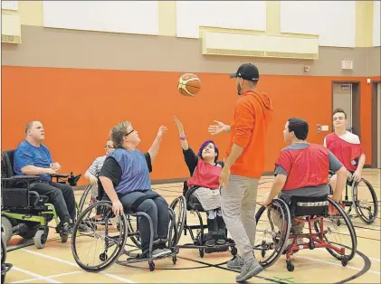  ?? LOUIS POWER/THE TELEGRAM ?? Wheelchair basketball at Easter Seals House in St. John’s wrapped up for the season recently.