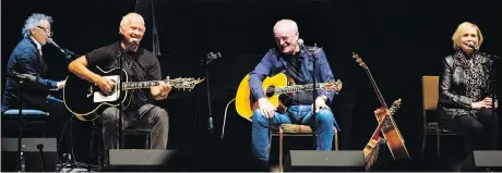  ??  ?? Marc Jordan, left, Murray McLauchlan, Ian Thomas and Cindy Church perform about 50 shows a year across the country.