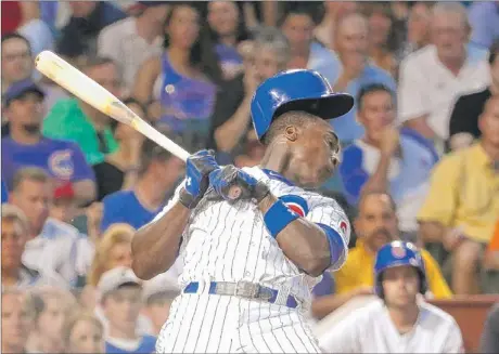  ?? | AP ?? Alfonso Soriano, ducking an inside pitch in the fifth inning, hit two home runs Tuesday, giving him 387 for his career.