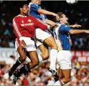  ?? ?? HIGH COMMAND Scorer Harford is head and shoulders above Paul Ince