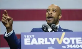  ?? Photograph: Morry Gash/AP ?? The Wisconsin Senate candidate Mandela Barnes speaks at a rally on Saturday in Milwaukee.