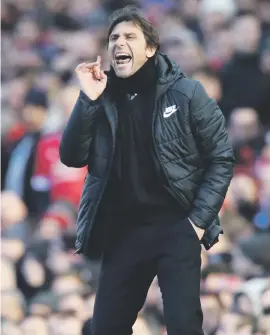  ?? Getty Images Picture: ?? TICK-TOCK. Time is running out for Chelsea manager Antonio Conte to help the Blues secure a spot in next season’s Champions League.