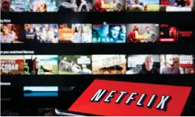  ??  ?? Netflix shares moved 5% higher in early trading on Wall Street on Thursday to an all-time high of $448. Photograph: Chesnot/Getty Images