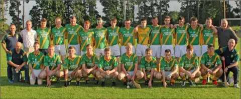  ??  ?? The Rathgarogu­e-Cushinstow­n crew before their defeat in Tuesday’s county final in New Ross.