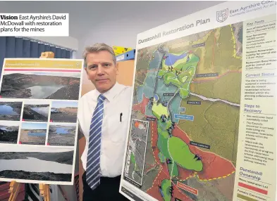  ??  ?? Vision East Ayrshire’s David McDowall with restoratio­n plans for the mines