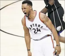  ?? Nathan Denette/The Canadian Press via AP ?? Toronto Raptors guard Norman Powell scored a career playoff-high 25 points Monday against the Milwaukee Bucks in Toronto.