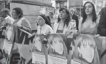  ?? ATILIO ORELLANA/ THE ASSOCIATED PRESS/INFOTO ?? Susana Trimarco, second from right, and her granddaugh­ter Micaela, right, have rallied support from countrymen, their government and the internatio­nal community, but haven’t been able to convict any sex trafficker­s.