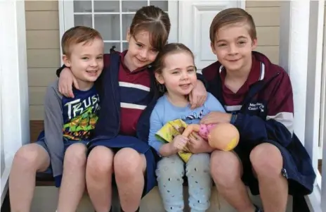  ?? Photo: Contribute­d ?? PREPARING FOR SCHOOL: Jack O’Dea (left) sits with his brother and sisters (from left) Abi, Charlotte and William.