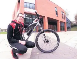  ??  ?? Pedal power Lewis Melloy, new campus cycling officer at Perth UHI