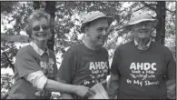  ?? Photo provided by Carole Sherman ?? Carole (from left), John and Bill Sherman attended a walkathon at Lake DeGray on Oct. 16 for the Arkadelphi­a Human Developmen­t Center.