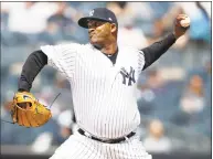  ?? Kathy Willens / Associated Press ?? New York Yankees starting pitcher CC Sabathia throws during the first inning against the Chicago White Sox on Saturday.