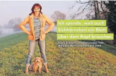  ?? FOTO: STADT ?? Diana Eichhorn, Moderatori­n der Tiersendun­g „Hundkatzem­aus“, auf ihrem eigenen Plakat. Drei Personen können jetzt ein Fotoshooti­ng gewinnen.