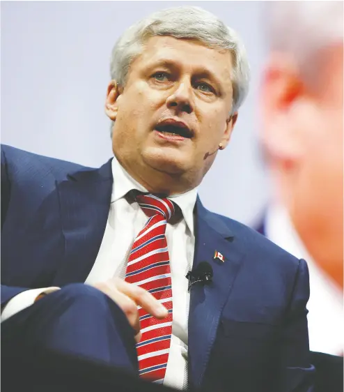  ?? Joshua Roberts / Reuters files ?? Some have speculated that Stephen Harper may enter the Conservati­ve leadership race, but Matt Gurney writes “why any of them think a political return would be a shrewd move likely to improve Harper’s lot in life is baffling.”
