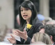  ?? FRED CHARTRAND / THE CANADIAN PRESS ?? House leader Bardish Chagger is facing pressure to recuse herself from the hiring of the next ethics czar.