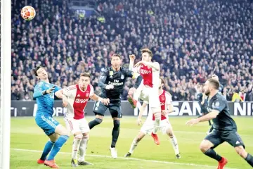  ?? — AFP photo ?? Ajax's Nicolas Tagliafico was denied a goal following the use of VAR.