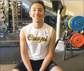  ?? Eric Sondheimer Los Angeles Times ?? CRESPI’S Nicholas Garcia, who specialize­s in defense, departs on Tuesday for Madrid where he will show off his soccer skills in a showcase he was invited to.