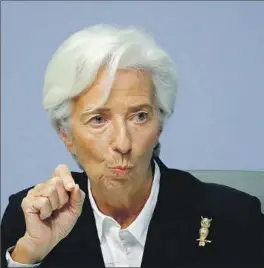  ?? REUTERS ?? Christine Lagarde, presidenta del BCE.