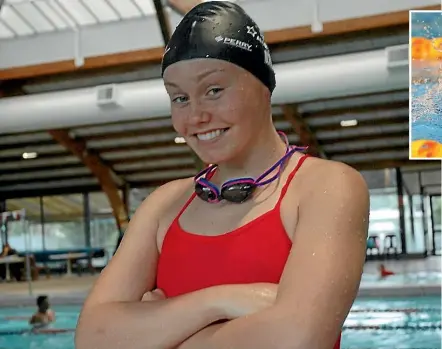  ?? COLIN WILLIAMS/FAIRFAX NZ ?? Chelsey Edwards poolside at club training at Stokes Valley.