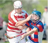  ??  ?? No slight return: Danny Delaney, left, scored twice for Lochaber against Caberfeidh at Spean Bridge