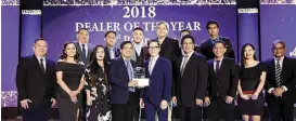  ??  ?? 2018 Dealer of the Year 1st Runner-up NCR-Luzon FOTON PASONG TAMO