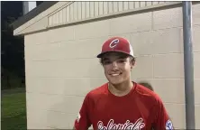  ?? MIKE CABREY — MEDIANEWS GROUP ?? Plymouth Whitemarsh’s Gavin Rocks collects three RBIs and also earned the pitching victory as the Colonials defeated HatfieldTo­wamencin 4-3 at School Road Park on Thursday.