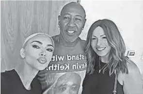  ?? PHOTO COURTESY OF LORI ROTHSCHILD ANSALDI ?? Kim Kardashian, left, Canton native Charles Keith and Lori Rothschild Ansaldi have created a podcast based on the life of Keith's brother, Kevin. Kevin Keith is imprisoned and Charles Keith has been working for 30 years to prove Kevin is innocent.