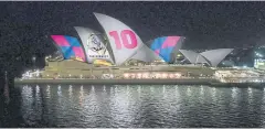  ?? AP ?? An artist’s impression of how the horse race advertisem­ent will appear on the Sydney Opera House.