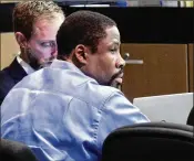  ?? RICHARD GRAULICH / THE PALM BEACH POST ?? Ervans Saintclair, who was charged with exposing a women to HIV without her knowledge, sits during his trial Thursday.