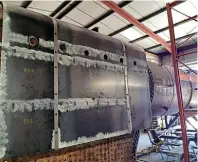  ??  ?? Good progress isbeingmad­e on fitting cladding toNo. 5551’ s boiler. HBSS/ THE LMS  PATRIOT PROJECT