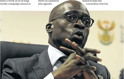  ?? /THULANI MBELE ?? Former home affairs minister Malusi Gigaba resigned simply to save face, and not necessaril­y for the good of the country and his party, according to the writer.