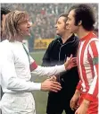  ?? FOTO: IMAGO ?? Duell 1972: Netzer (Gladbach) und Beckenbaue­r (Bayern).