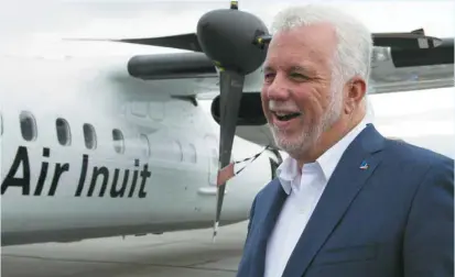  ?? JACQUES BOISSINOT LA PRESSE CANADIENNE ?? Le chef libéral a voyagé de Roberval aux Îles-de-la-Madeleine, en passant par Gaspé (notre photo) , lundi.