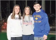  ?? Submitted / Carrozza family ?? The Carrozza cousins are each captains for their respective sports. From left, Julia, for Ridgefield’s field hockey and lacrosse, Angela, for New Fairfield soccer and Matty, for Brookfield wrestling.