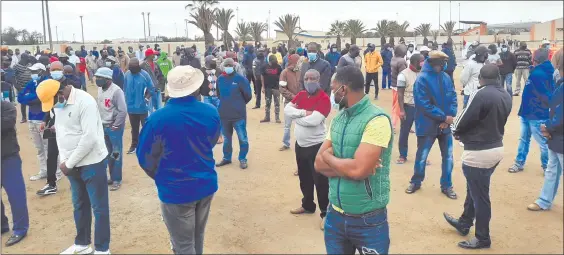  ??  ?? Perseveren­ce… Striking fishermen at Walvis Bay have been thrown a lifeline.