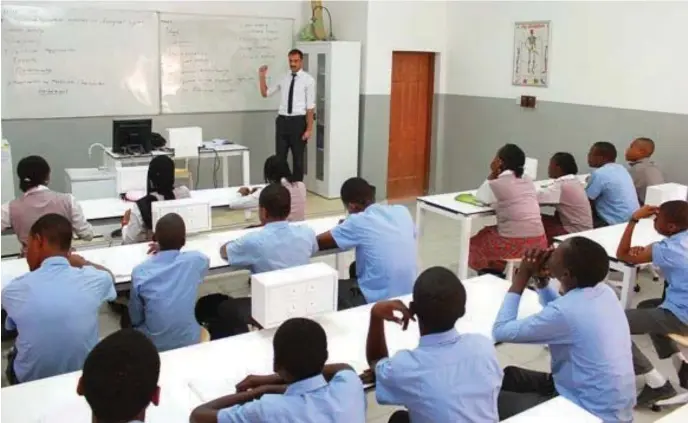  ??  ?? Students of Nigerian Turkish Internatio­nal College, receiving lecture