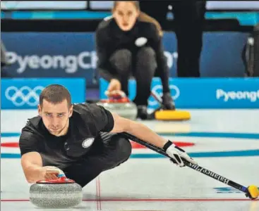  ?? AP ?? Russian curler Alexander Krushelnit­sky tested positive for meldonium, the same drug Maria Sharapova was banned for.