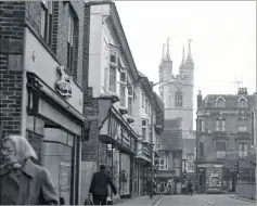  ??  ?? The fur shop run by Frederick Forsyth’s parents in North Street is the first shop on the left of the picture