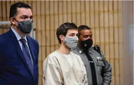  ?? Ned Gerard/Hearst Connecticu­t Media file photo ?? Kamil Zielinski appears in Superior Court in Milford Dec. 15, 2021. Zielinski is accused of the Nov. 9, 2021, stabbing death of his wife, Grace Zielinska, in Ansonia. Zielinski is seen here with his attorney, Adrian Baron, left.