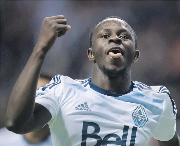  ?? — PHOTOS: CP FILES ?? Kekuta Manneh had scored five goals in 17 games last summer when his season was cut short by a broken foot.