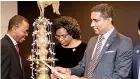  ??  ?? Dr. sanjayadev­e De Silva Munasinghe, M.D (Chairman-AIC Campus) Lighting the Oil Lamp