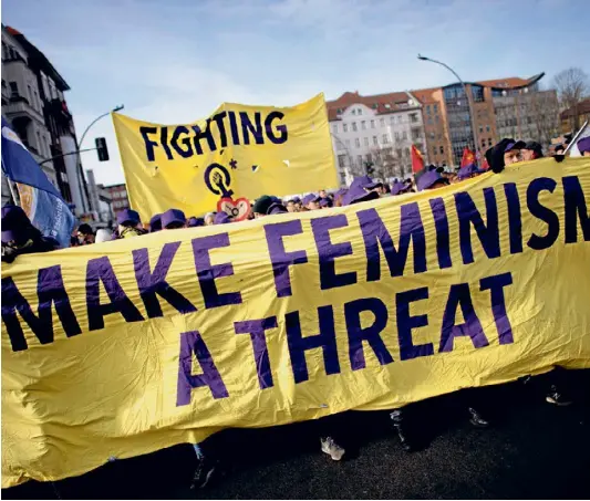  ?? ?? Am 8. März gibt es in Berlin statt einem vereinten viele verteilte feministis­che Proteste.