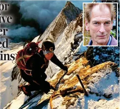  ?? ?? Missing for a week: British actor Julian Sands, inset, is an experience­d climber