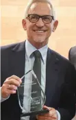  ?? ?? Advocate: Gary Lineker in Rome with the award