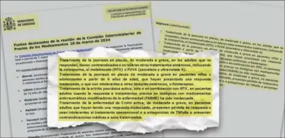  ?? CASTELLAR SATURIO ?? Extracto del acta de la última reunión de la Comisión Interminis­terial de Precios de los Medicament­os.