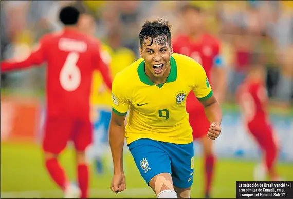  ?? Fotos: EFE ?? La selección de Brasil venció 4-1 a su similar de Canadá, en el arranque del Mundial Sub-17.