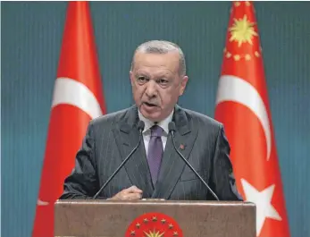  ?? FOTO: DEPO PHOTOS/IMAGO-IMAGES ?? Der türkische Staatspräs­ident Recep Tayyip Erdogan steht weiter unter Druck.