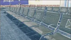  ?? Paul Grondahl / Special to the Times Union ?? Many seats in the waiting area are blocked off at Albany Internatio­nal Airport, which had few travelers at the time.