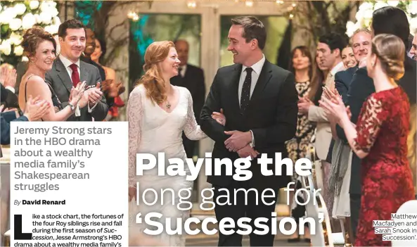  ?? Photos courtesy of OSN ?? Matthew Macfadyen and Sarah Snook in Succession’.